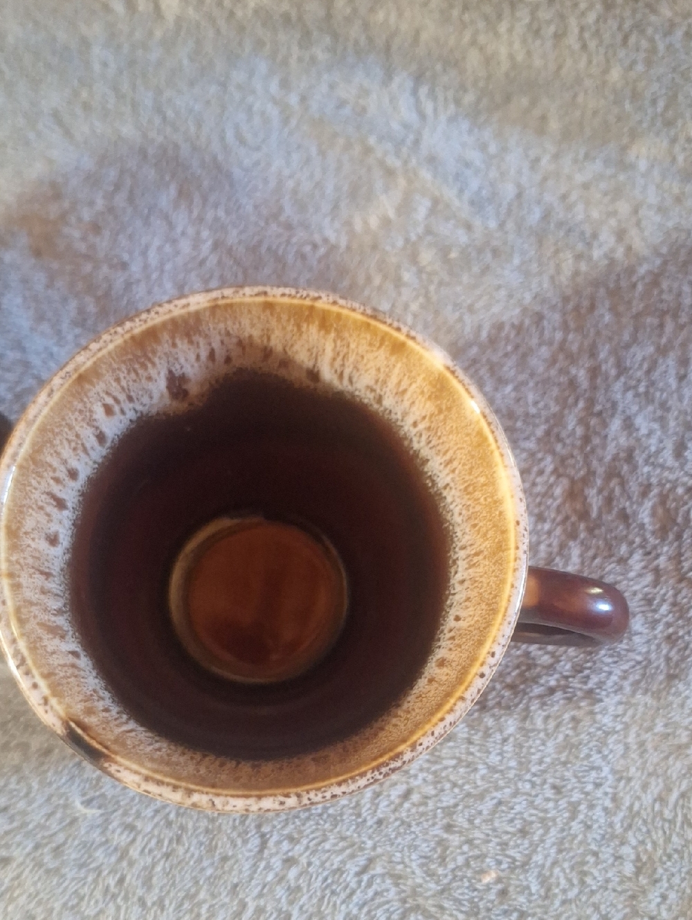 Vintage Brown Drip Glaze Ceramic Coffee Cups - Set of 2 - Picture 4 of 5